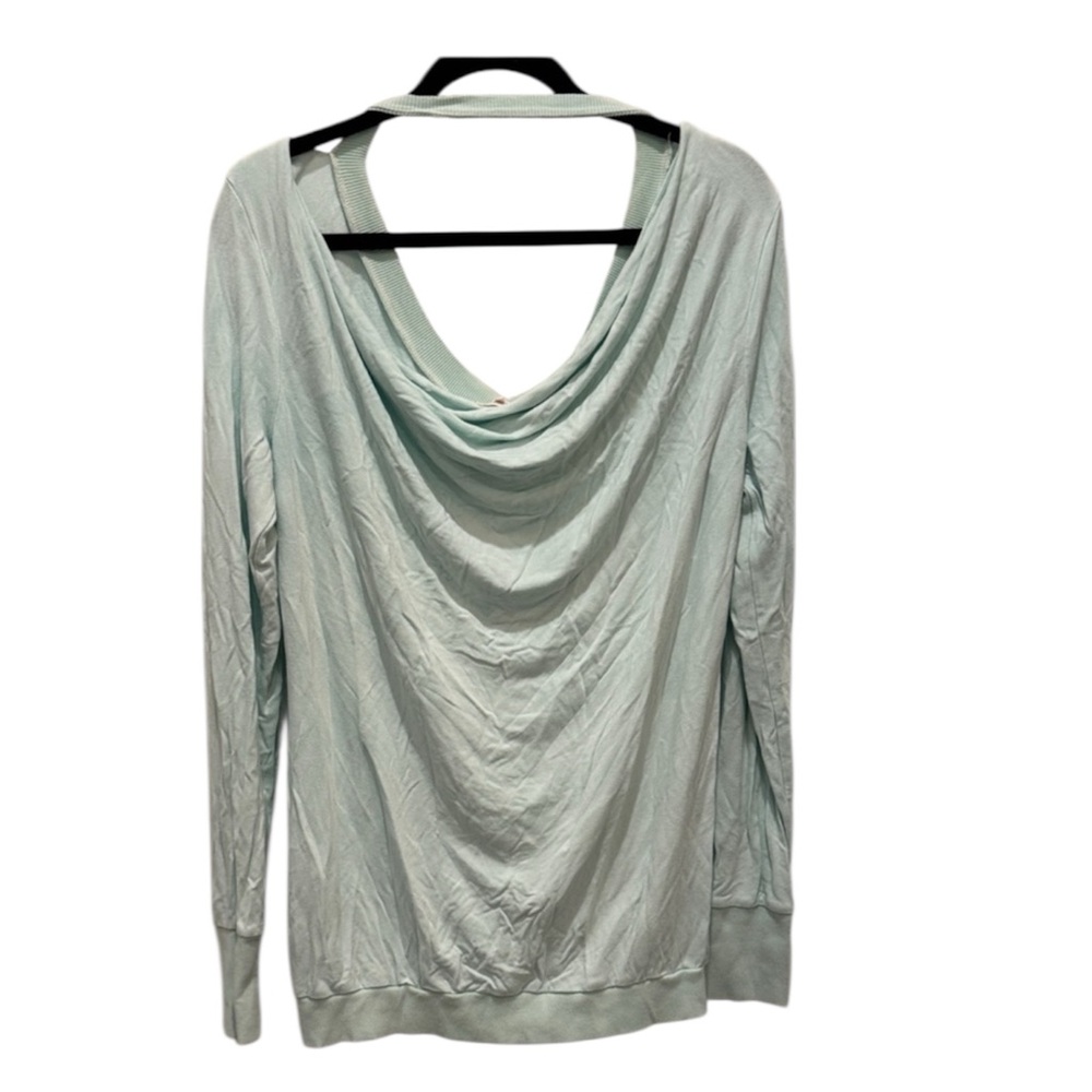Pink Lotus Light Blue V-Neck Sweatshirt Women’s Large - Picture 2 of 9